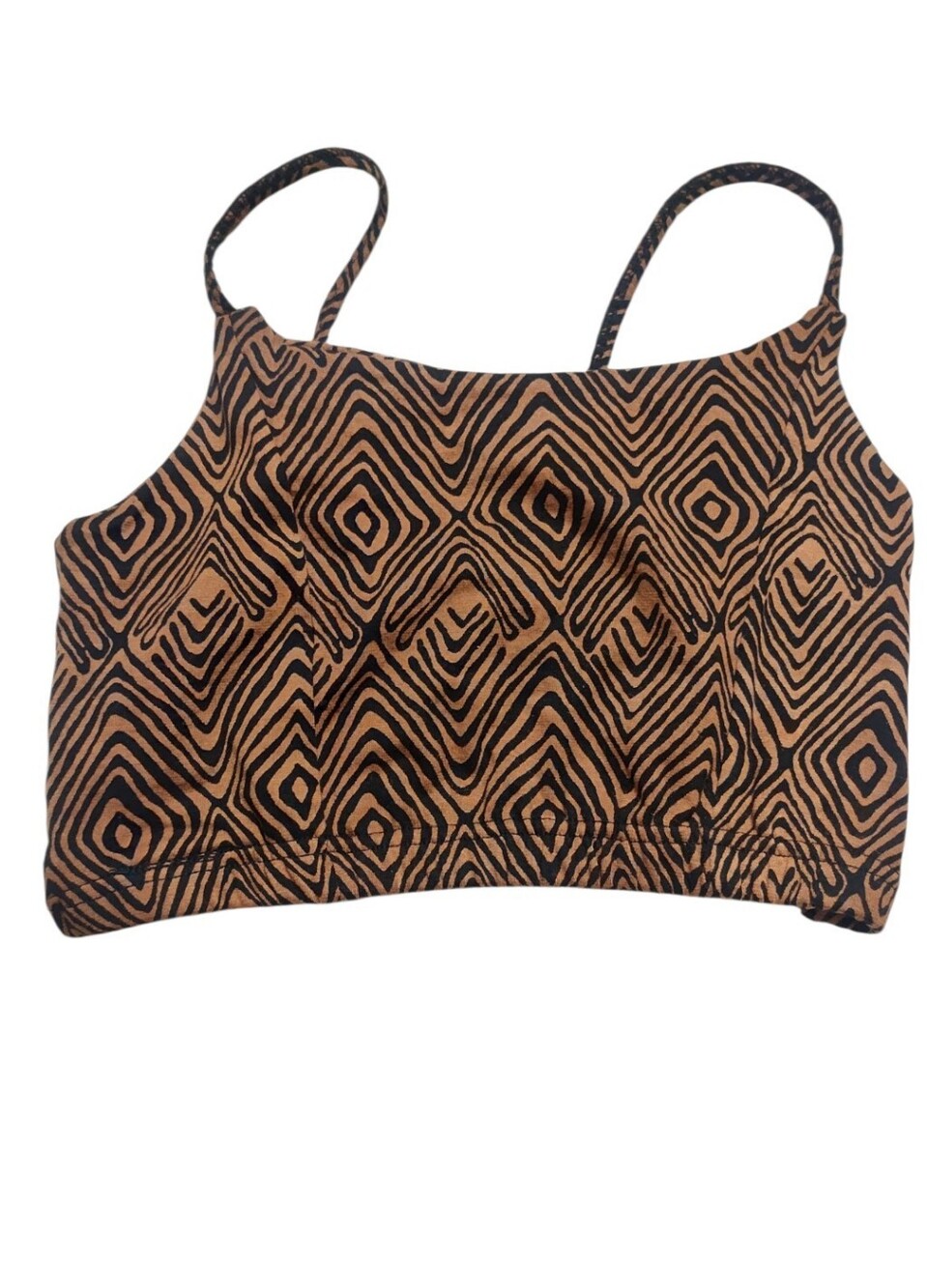Calluna Clothing Co. Peyote Crop Top Geometric Caged Back Sz Medium
